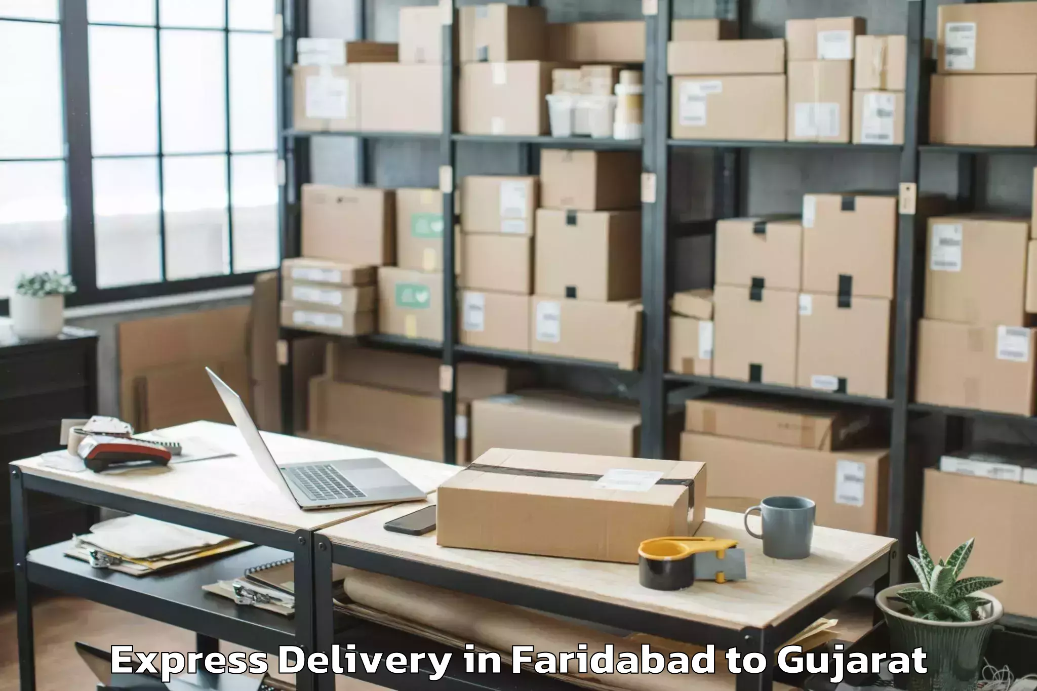 Affordable Faridabad to Abrama Express Delivery